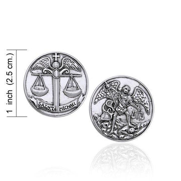 Saint Michael Archangel Sterling Silver Coin TPD3395 - Jewelry